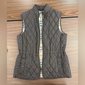 【Burberry】Nova Check Lined Quilted Vest in Brown Jacket Size 4